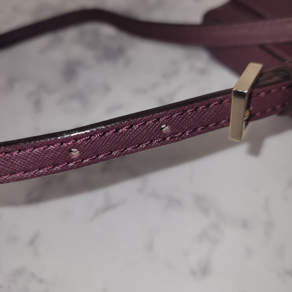Kate Spade Newbury Lane Sally Turn Lock Crossbody Purse Saffiano Leather Plum - Picture 16 of 16
